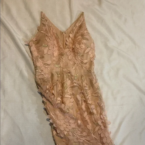 Xscape Pink Floral Lace High Low Dress - Picture 5 of 9